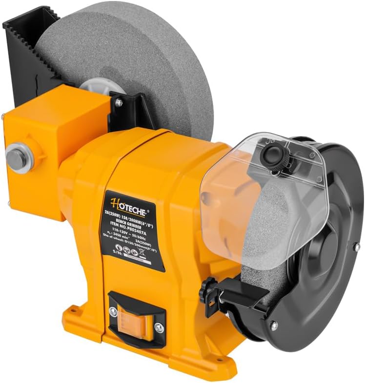 HOTECHE 6-Inch/8-Inch Dual-Size Bench Grinder - 2.1-Amp Heavy Duty Dry/Wet Sharpening System for Metal, Wood, Tools, Knives, Chisels & DIY Projects - Image 1